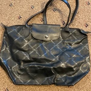 Longchamp Black Small Leather Tote
